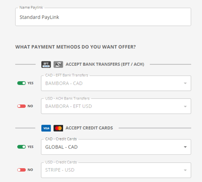 Creating a PayLink